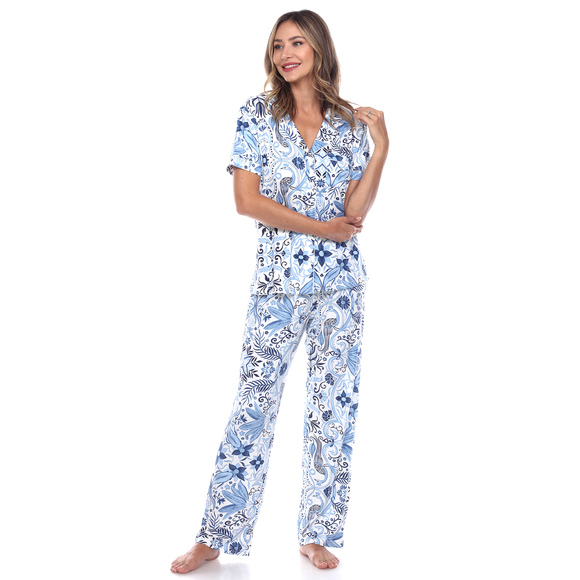Short Sleeve & Pants Tropical Pajama Set - Picture 2 of 4